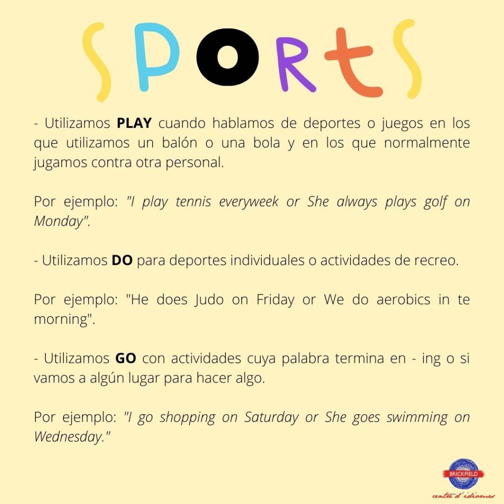 Diferencias al usar Play, Go y Do en los deportes – Eingleses